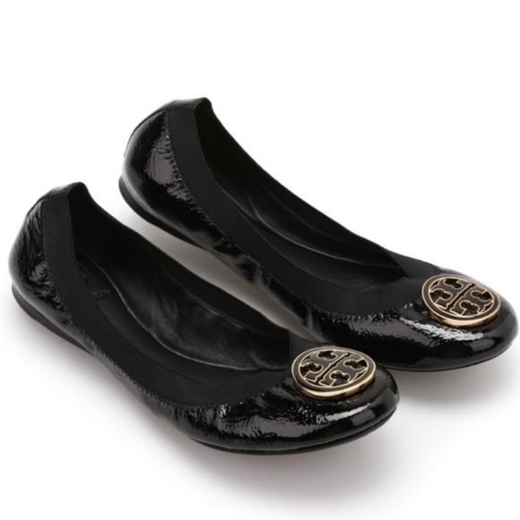 Tory Burch Shoes - Tory Burch Caroline Flat, black and gold, Size 7.5